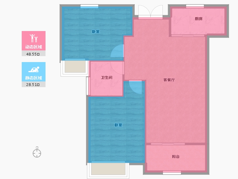 陕西省-西安市-御锦城-70.65-户型库-动静分区