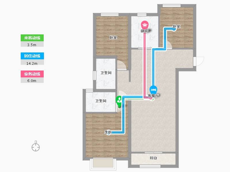 甘肃省-兰州市-世茂宏建云煦园-101.60-户型库-动静线