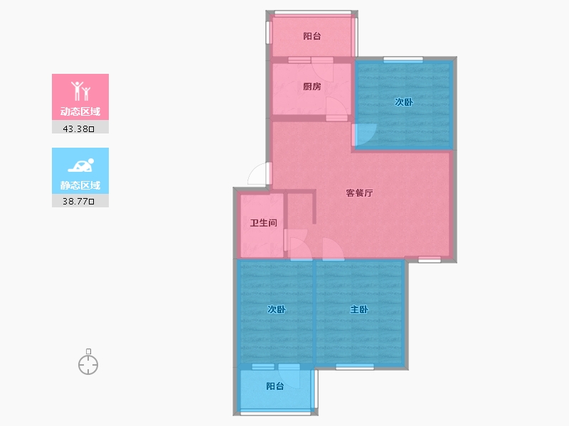 北京-北京市-石榴园北里-73.17-户型库-动静分区