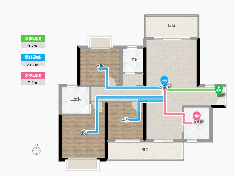 湖南省-永州市-崇德华府-99.30-户型库-动静线