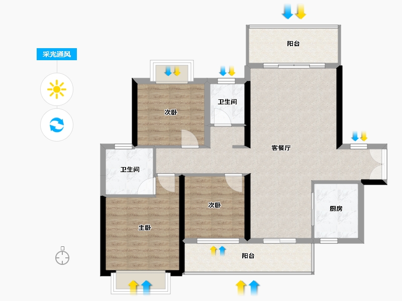 湖南省-永州市-崇德华府-99.30-户型库-采光通风