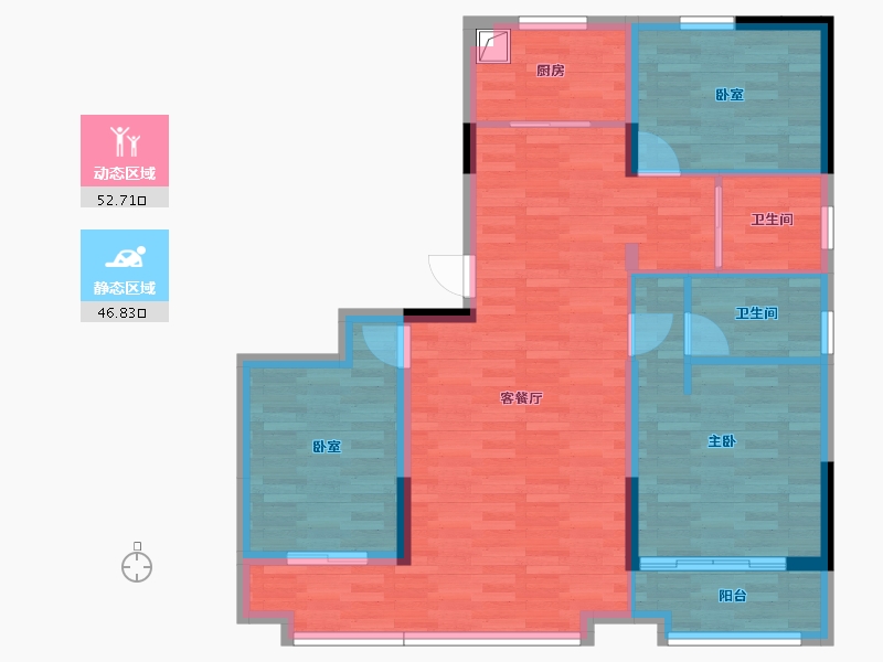 河北省-沧州市-碧桂园迎宾府-99.44-户型库-动静分区