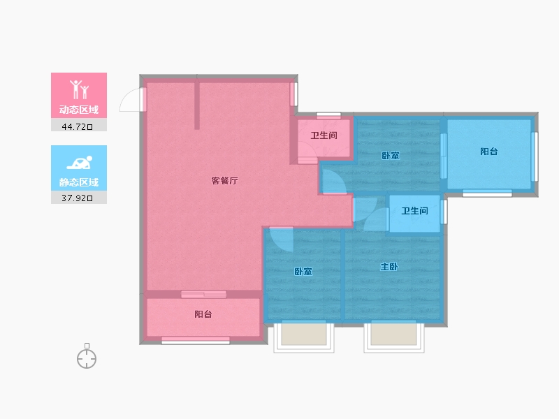 广西壮族自治区-南宁市-江湾尊府-80.46-户型库-动静分区