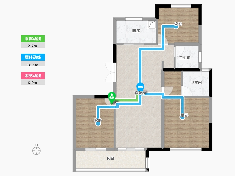 浙江省-杭州市-杭房众安·未珂宸铭府-86.52-户型库-动静线