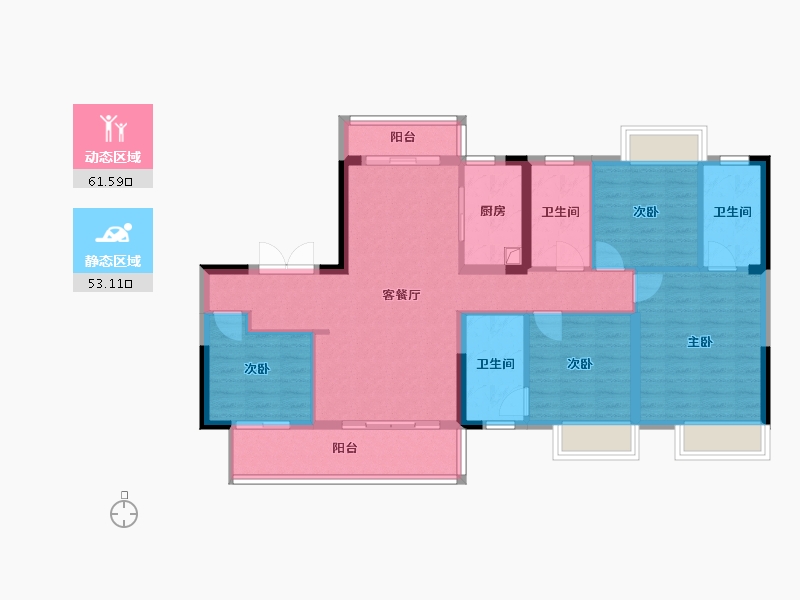 江西省-赣州市-嘉福新天地-109.00-户型库-动静分区