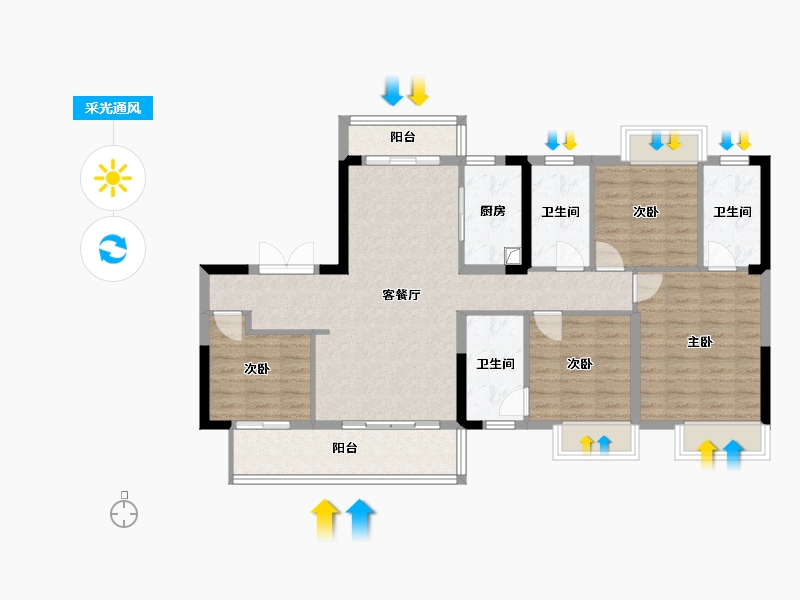 江西省-赣州市-嘉福新天地-109.00-户型库-采光通风