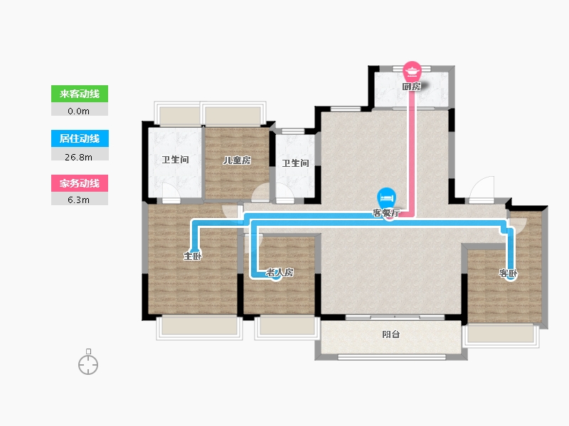 江苏省-南京市-创维·文悦府-137.13-户型库-动静线