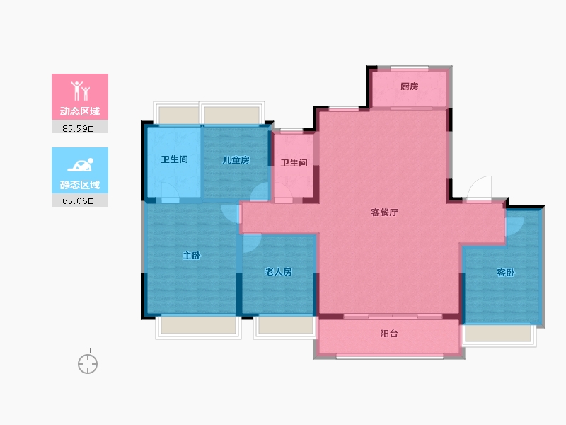 江苏省-南京市-创维·文悦府-137.13-户型库-动静分区