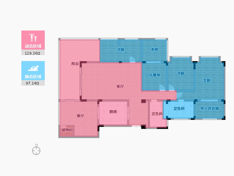 四川省-达州市-宏义江湾城-160.00-户型库-动静分区