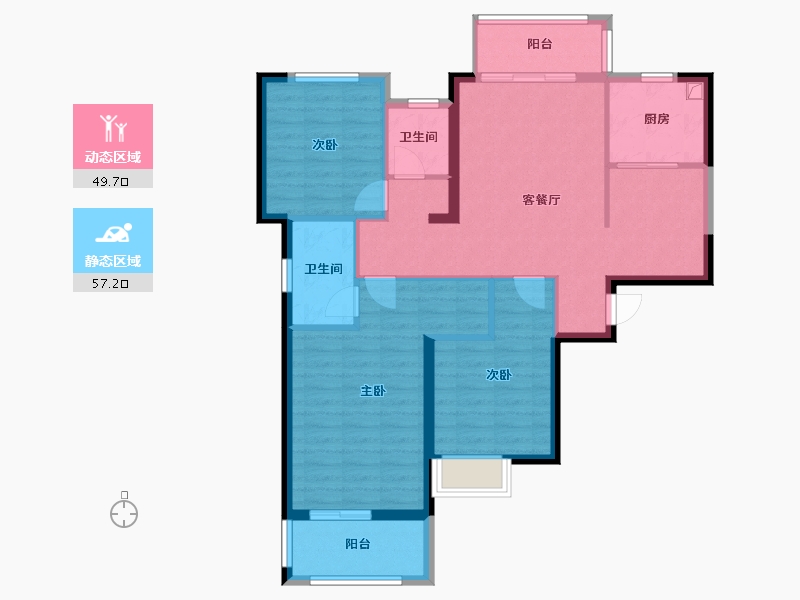 福建省-漳州市-林内安置房-96.00-户型库-动静分区