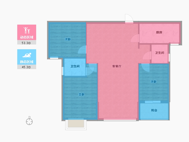 福建省-龙岩市-城发雅郡-85.08-户型库-动静分区