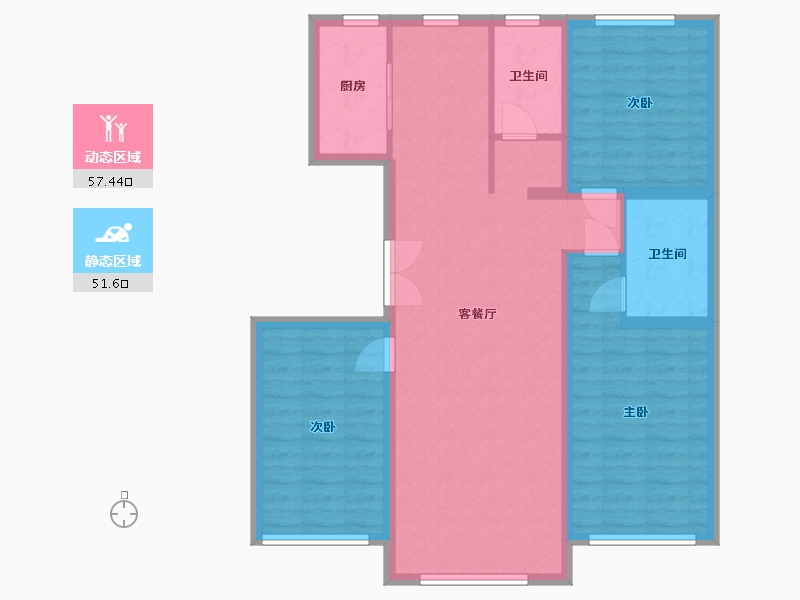 吉林省-白山市-森林御景-106.57-户型库-动静分区