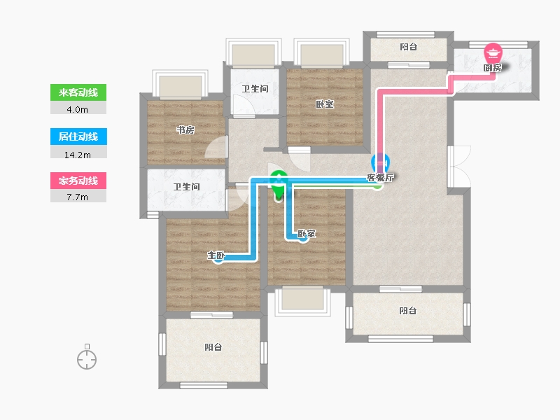 贵州省-毕节市-碧海雅苑-100.00-户型库-动静线