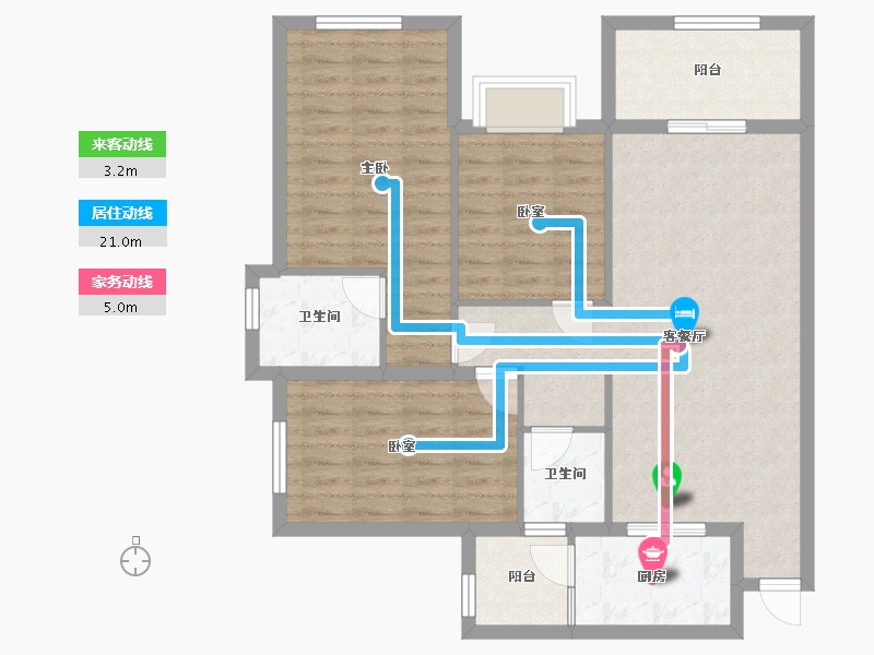 湖南省-郴州市-金麟府-93.65-户型库-动静线