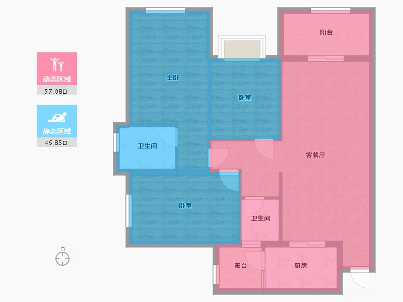 湖南省-郴州市-金麟府-93.65-户型库-动静分区