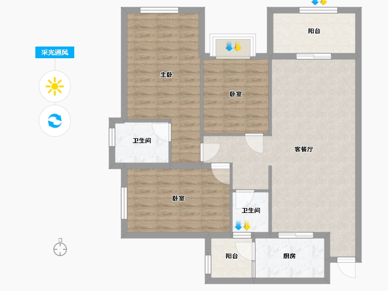 湖南省-郴州市-金麟府-93.65-户型库-采光通风