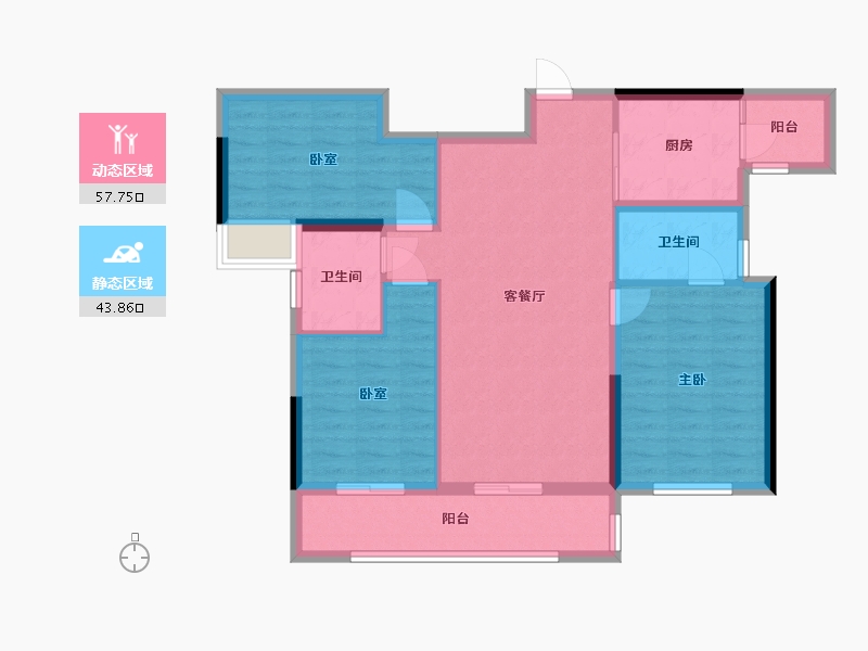 四川省-成都市-中铁卓著-91.26-户型库-动静分区