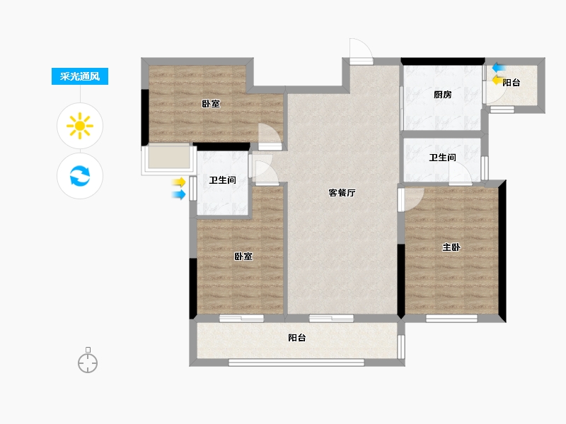 四川省-成都市-中铁卓著-91.26-户型库-采光通风