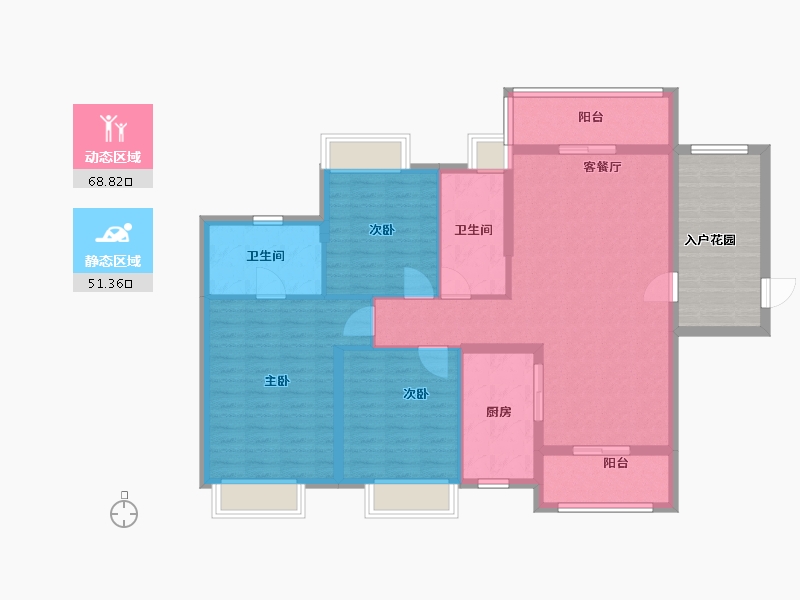 贵州省-贵阳市-金融二期A8组团-120.00-户型库-动静分区