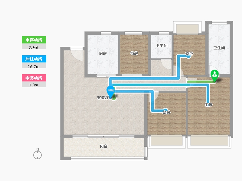 江苏省-苏州市-华侨城龙湖·启元-113.60-户型库-动静线