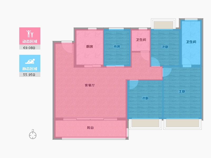 江苏省-苏州市-华侨城龙湖·启元-113.60-户型库-动静分区