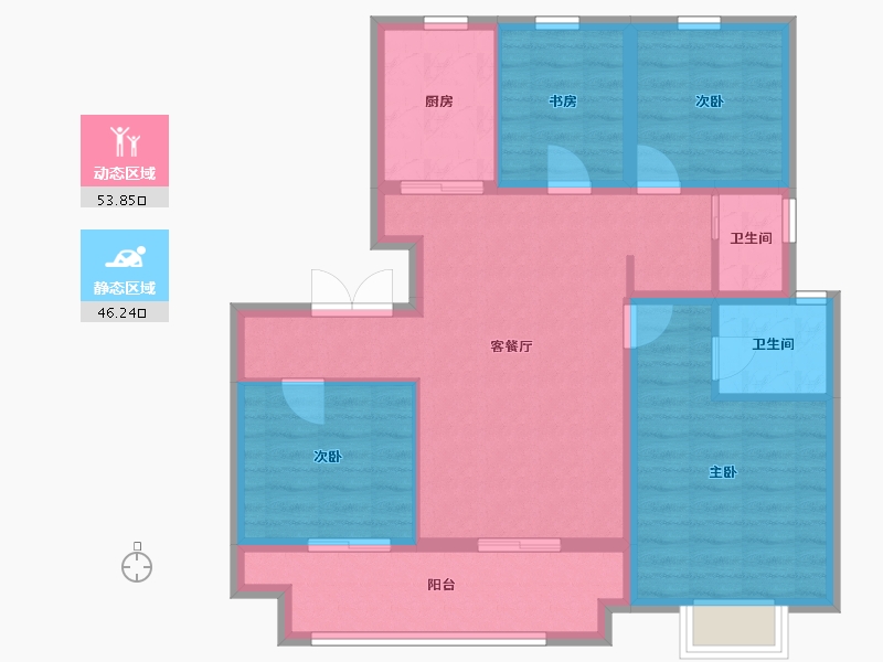 新疆维吾尔自治区-阿克苏地区-雁鸣湖畔-99.00-户型库-动静分区