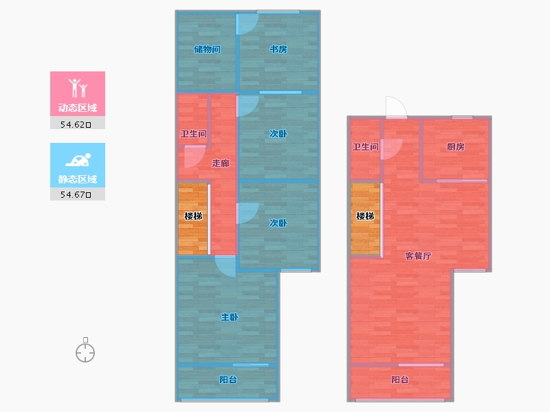 浙江省-杭州市-奥林匹克-108.22-户型库-动静分区