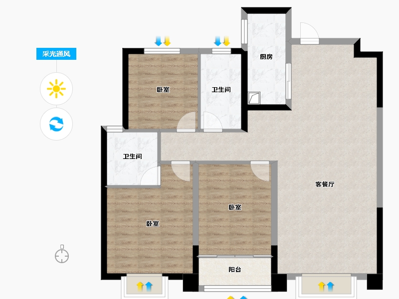 河北省-石家庄市-绿城春和印月-100.00-户型库-采光通风