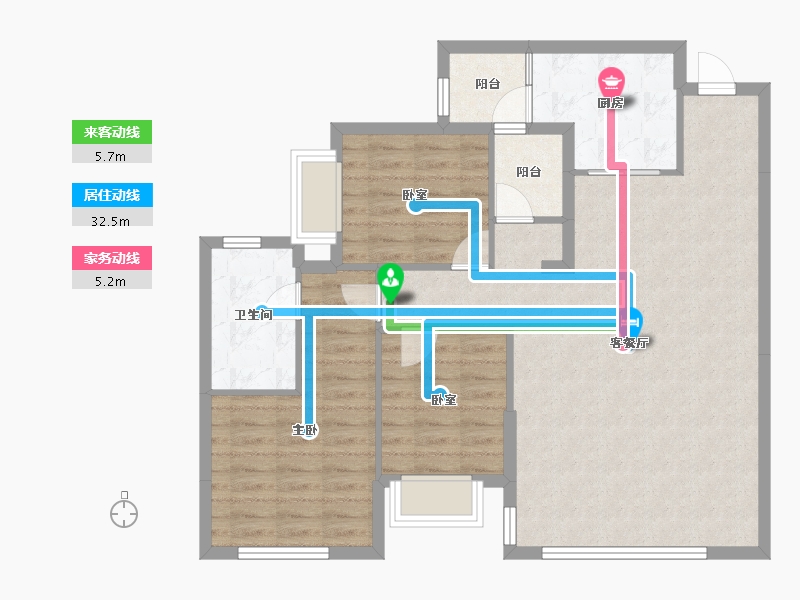 四川省-成都市-中建映锦江-94.66-户型库-动静线