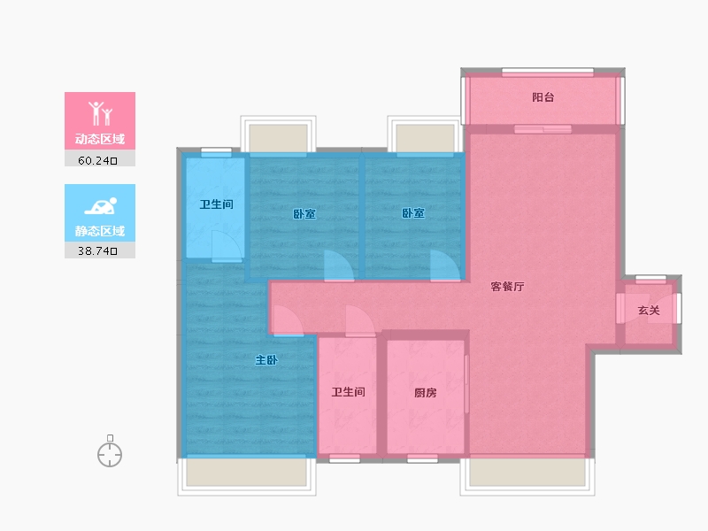 广东省-肇庆市-美的公园大观-90.91-户型库-动静分区