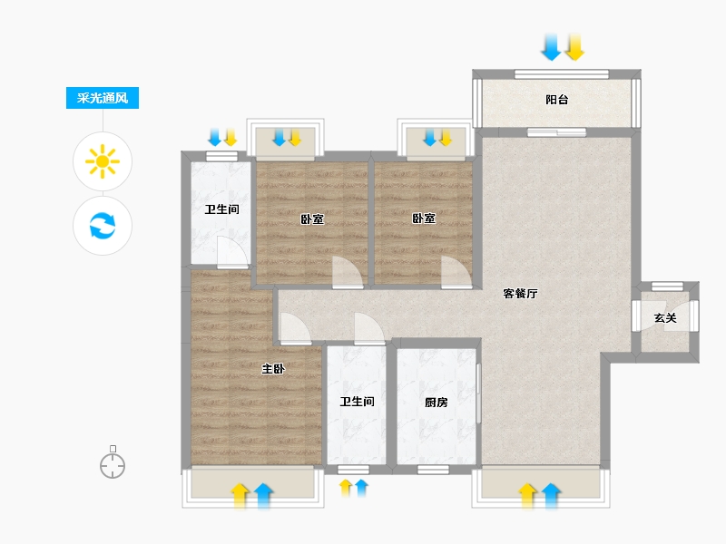 广东省-肇庆市-美的公园大观-90.91-户型库-采光通风