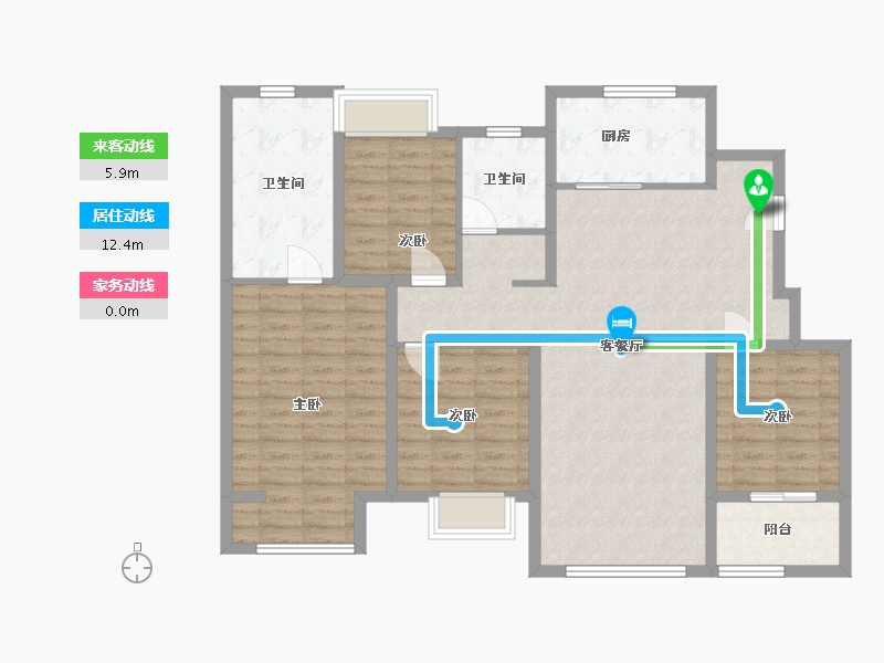 江苏省-常州市-景瑞宸运天赋-119.00-户型库-动静线