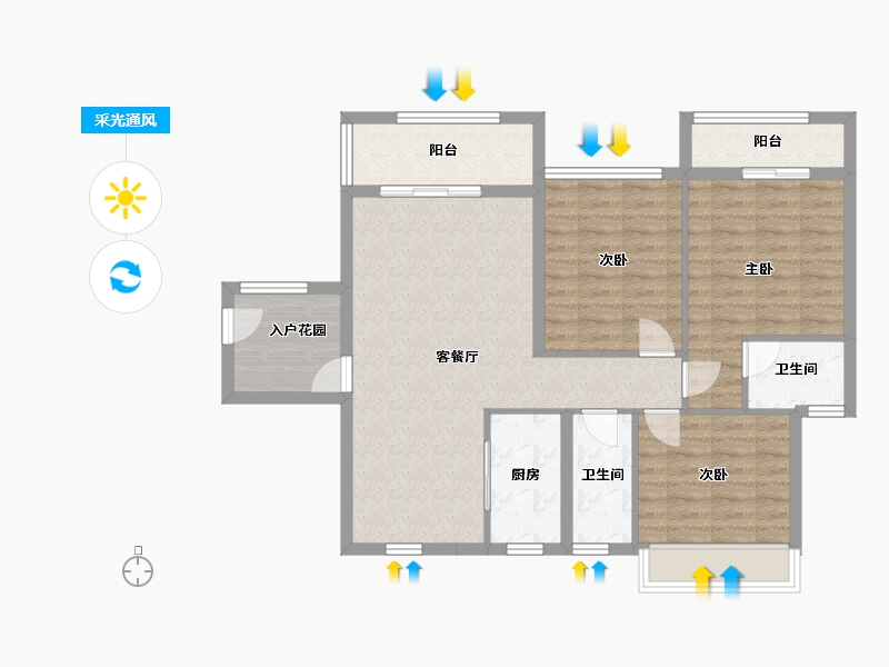 广西壮族自治区-百色市-麒麟华府-85.00-户型库-采光通风