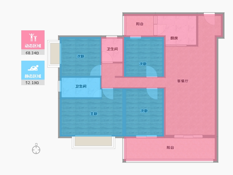 云南省-昆明市-万科城-108.00-户型库-动静分区