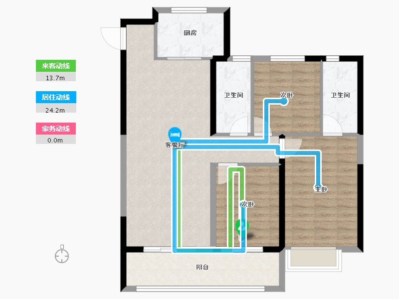 山西省-晋中市-电建地产·晋中洺悦宸苑-95.84-户型库-动静线