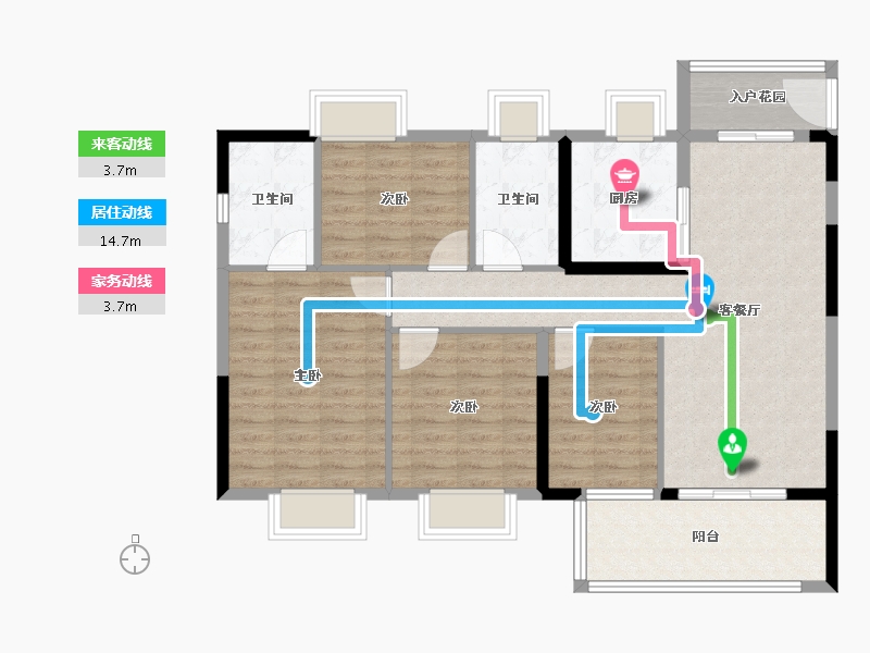 湖北省-荆州市-鼎仁荆蓉府-100.00-户型库-动静线