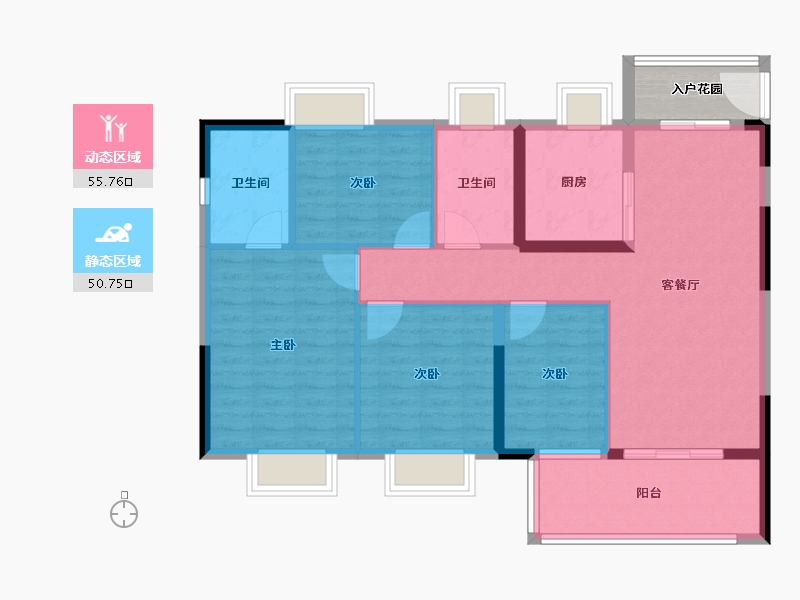 湖北省-荆州市-鼎仁荆蓉府-100.00-户型库-动静分区