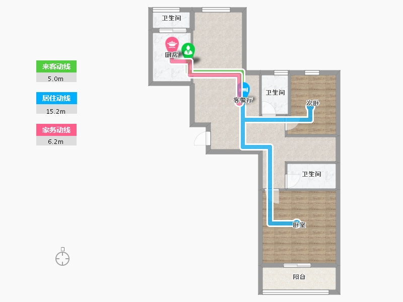 浙江省-杭州市-河翠云筑-82.00-户型库-动静线