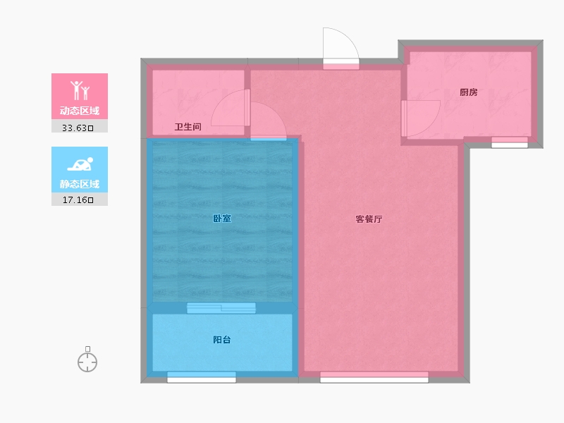 浙江省-杭州市-河翠云筑-50.00-户型库-动静分区