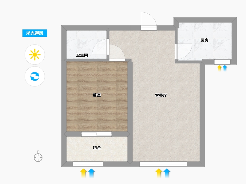 浙江省-杭州市-河翠云筑-50.00-户型库-采光通风