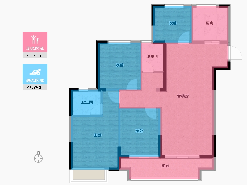 浙江省-绍兴市-天樾东府-93.71-户型库-动静分区