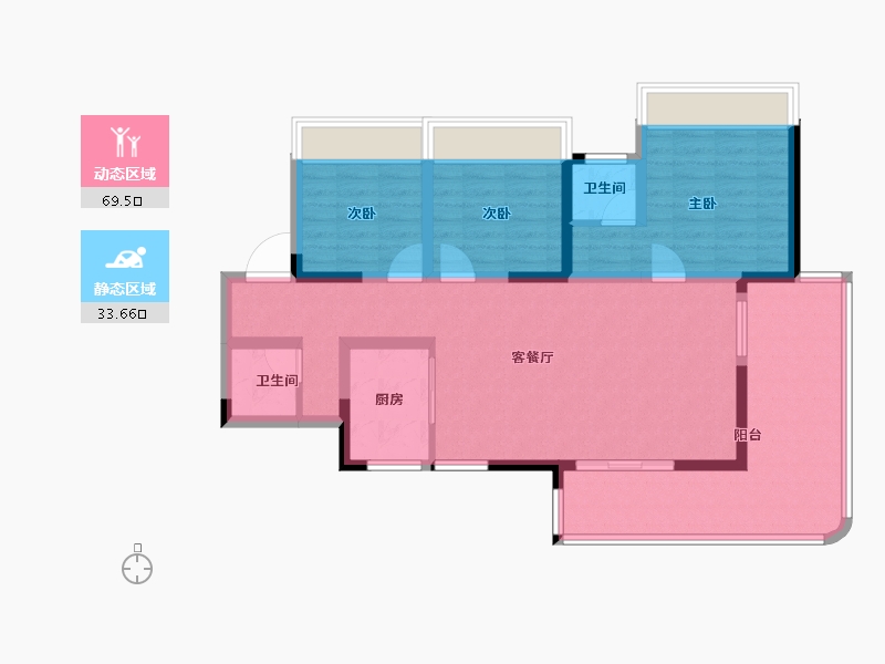 四川省-宜宾市-之语·北城新居-91.18-户型库-动静分区