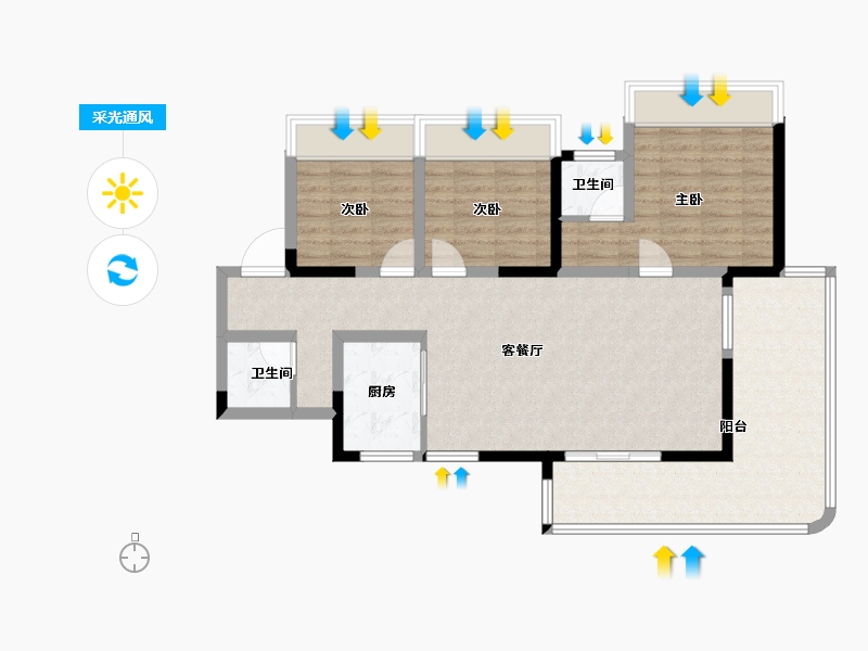 四川省-宜宾市-之语·北城新居-91.18-户型库-采光通风