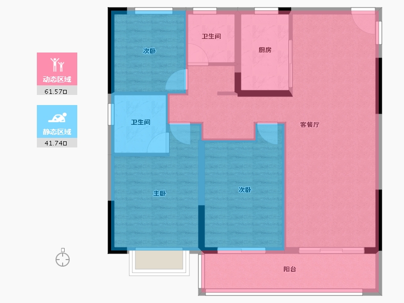 浙江省-宁波市-保利·明玥春汀-93.51-户型库-动静分区