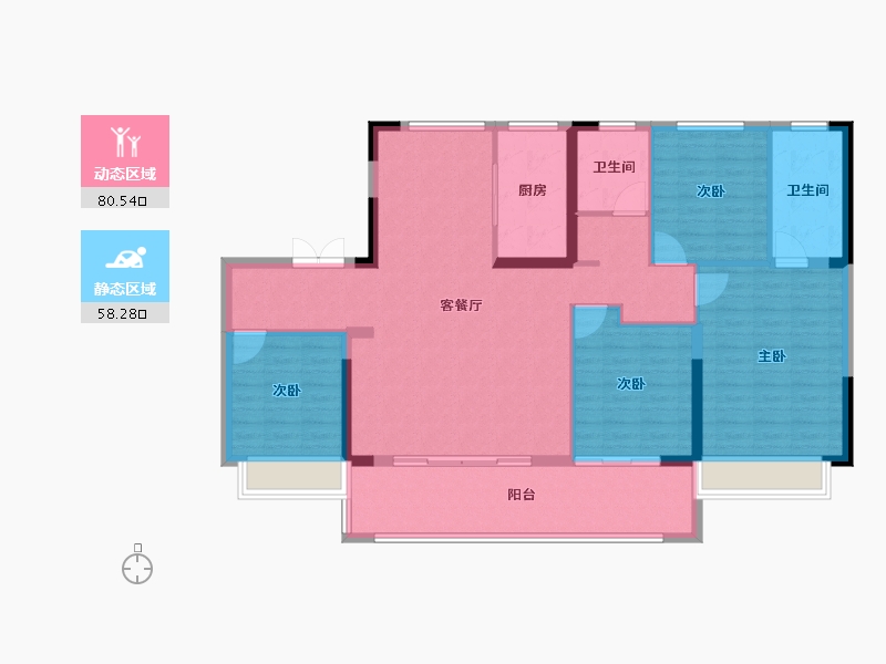 江苏省-南京市-玖宸府-126.40-户型库-动静分区