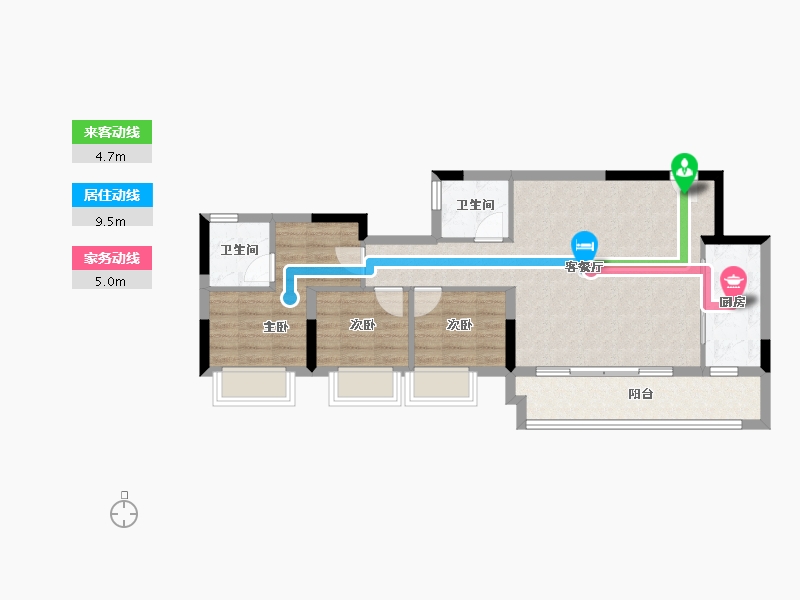 重庆-重庆市-信达九珑郡-77.04-户型库-动静线