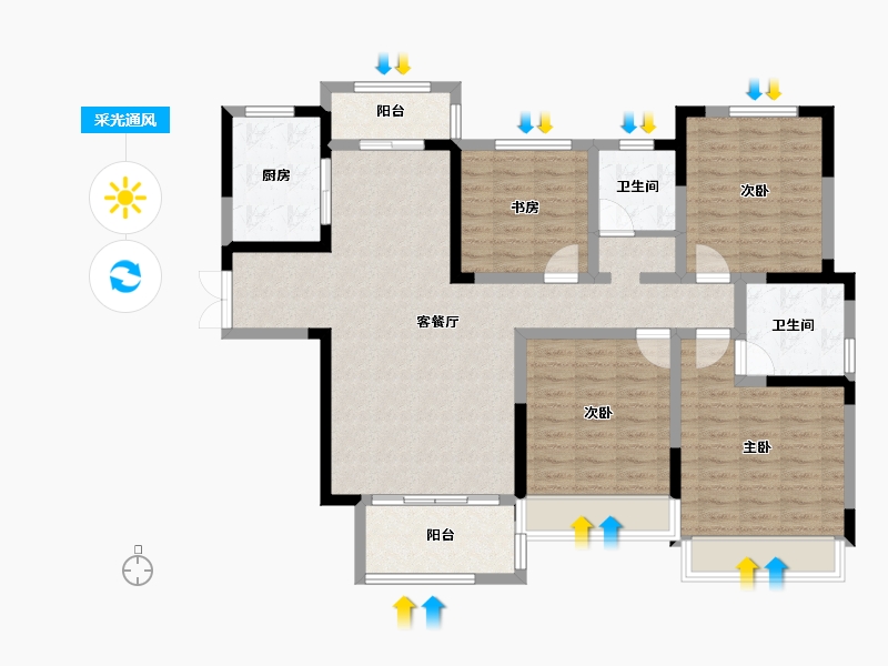 河南省-南阳市-建业森林半岛4期·天悦-115.20-户型库-采光通风