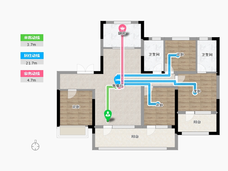 山东省-青岛市-保利和颂-104.00-户型库-动静线