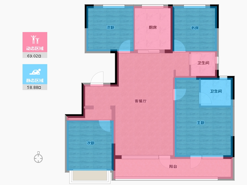 江苏省-南京市-金基皓樾-114.40-户型库-动静分区