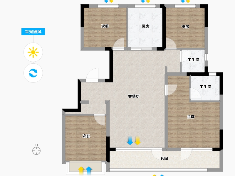 江苏省-南京市-金基皓樾-114.40-户型库-采光通风